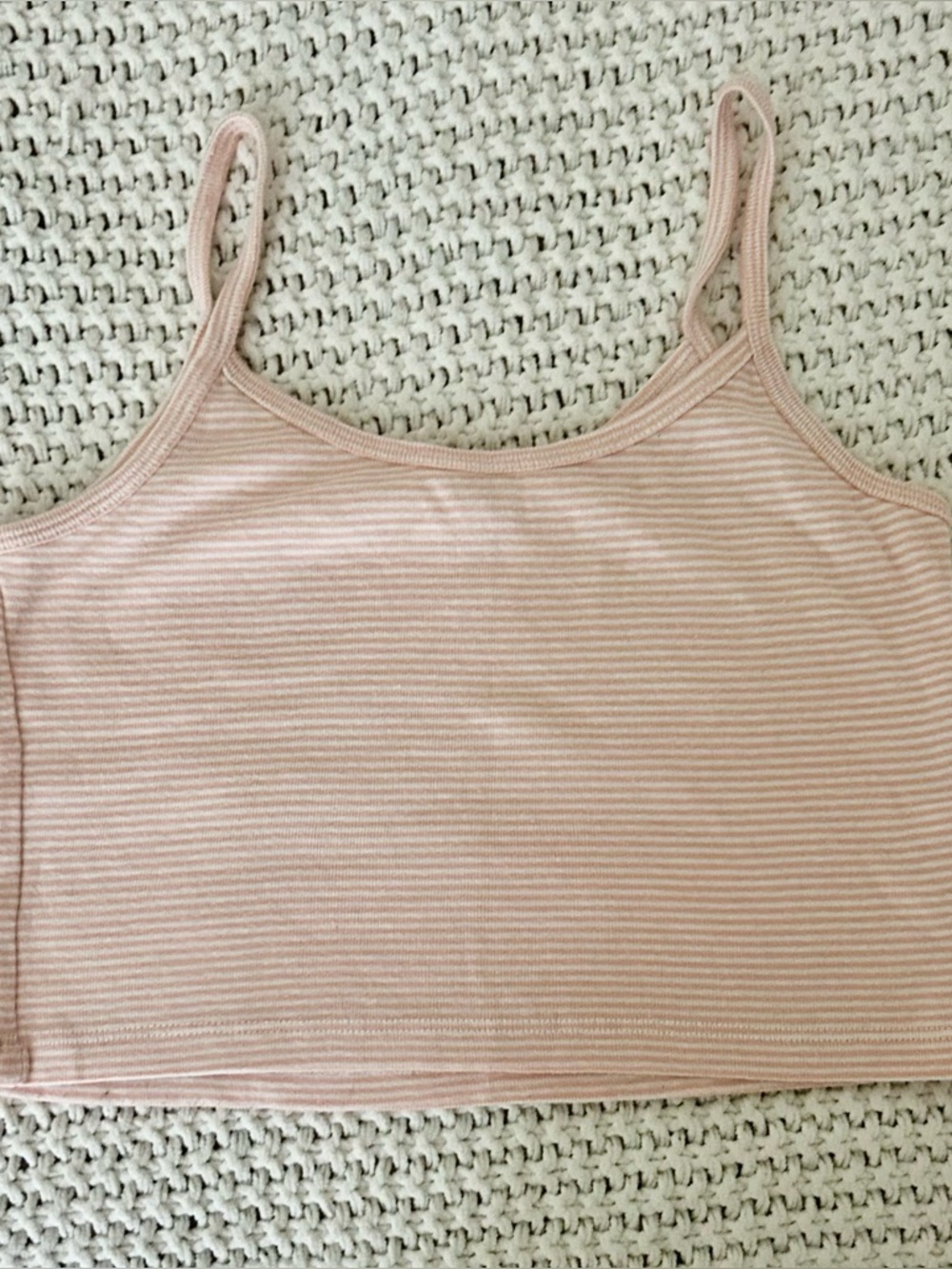 Pink and white Brandy melville tank top